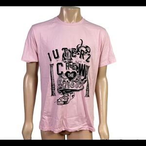 NEW IUTER pink 100% cotton graphic T shirt M